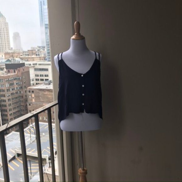 Windsor Strappy oversized Navy Blue Sleeveless top - Picture 8 of 10